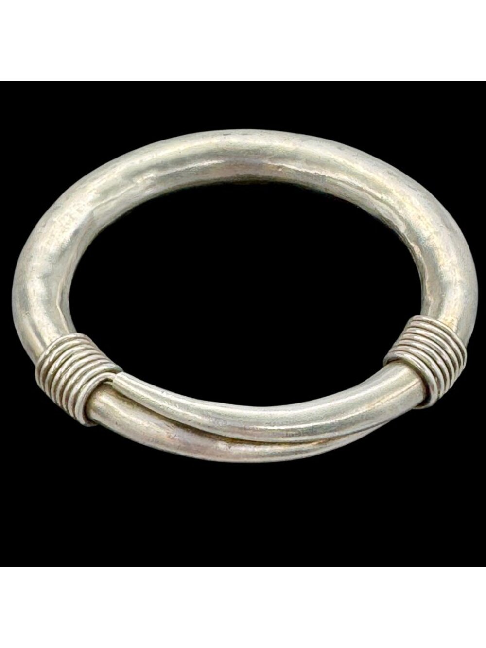 Sterling Silver Electroform Bangle Bracelet Statement Heavy 66g Modernist 7.5"